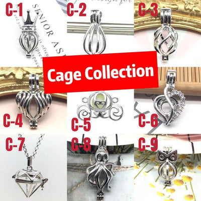 【Cage Collection】Silver-Color Alloy Pearl Cage (without Pearl or Chain)