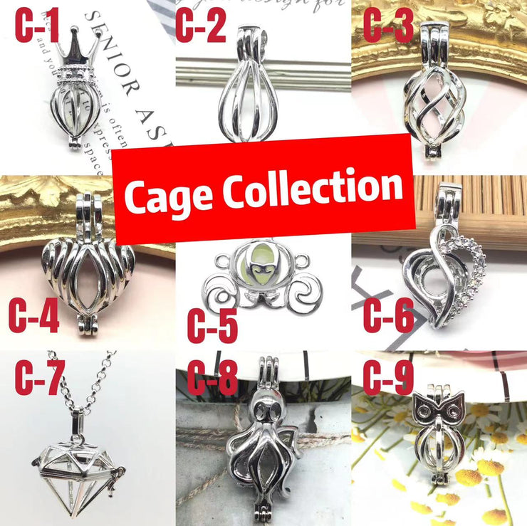 【Cage Collection】Silver-Color Alloy Pearl Cage (without Pearl or Chain)