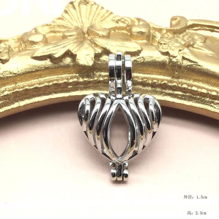 【Cage Collection】Silver-Color Alloy Pearl Cage (without Pearl or Chain)