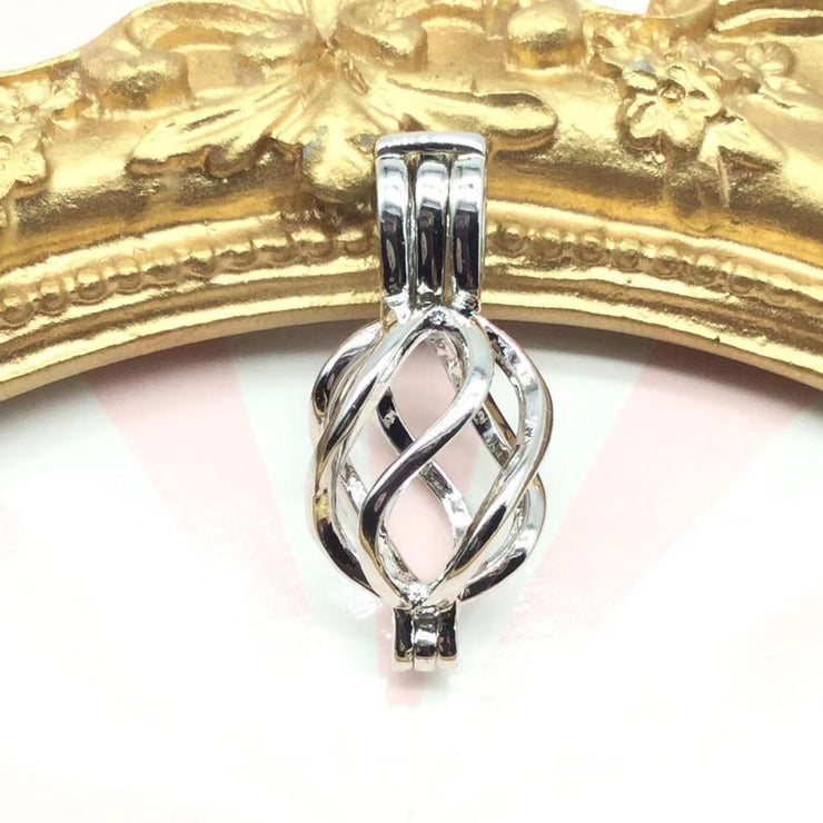 【Cage Collection】Silver-Color Alloy Pearl Cage (without Pearl or Chain)